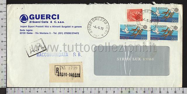 Collezionismo di storia postale buste viaggiate affrancatura tariffe postali degli anni 1970-79